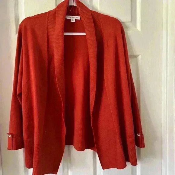 99 Jane Street orange sweater. Medium. Gently used. Button on cuffs. - Picture 1 of 3